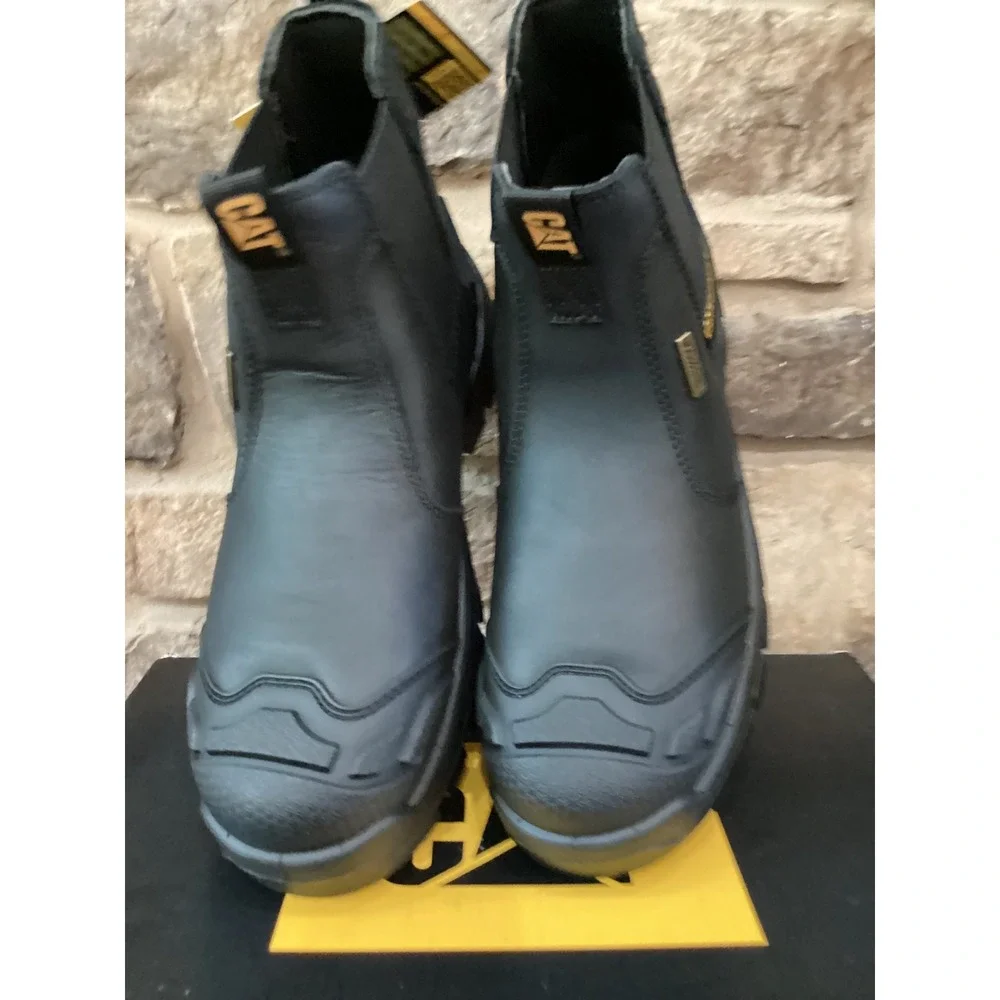 Caterpillar Striver XL Chelsea ST WP Black Leather Steel Toe Work Boots P91818